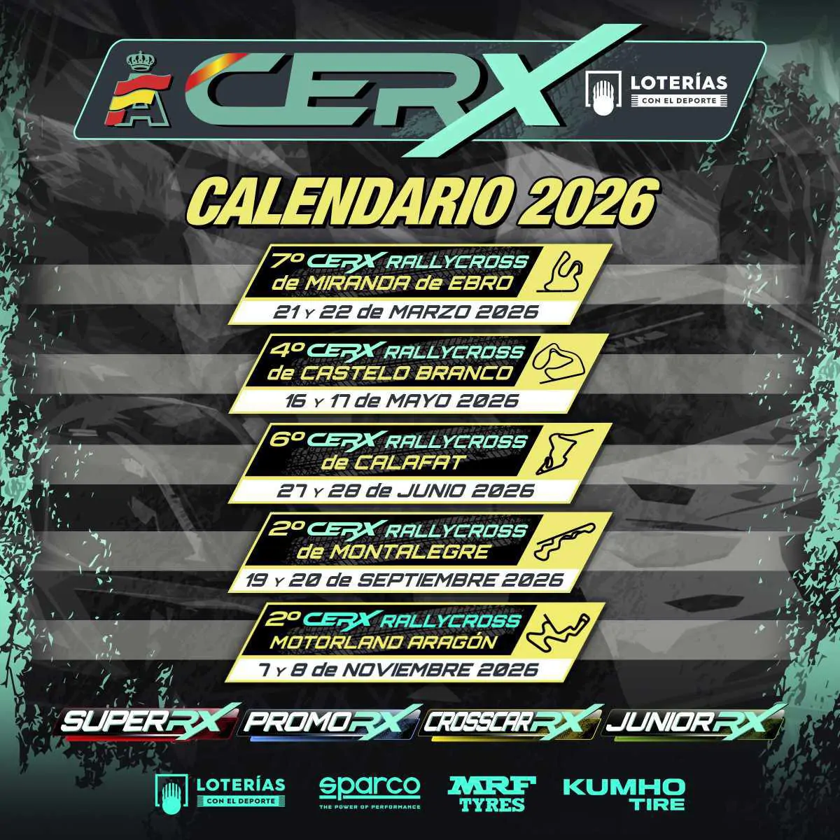 Miranda de Ebro y Alcañiz marcarán inicio y final del CERX 2026, respectivamente
