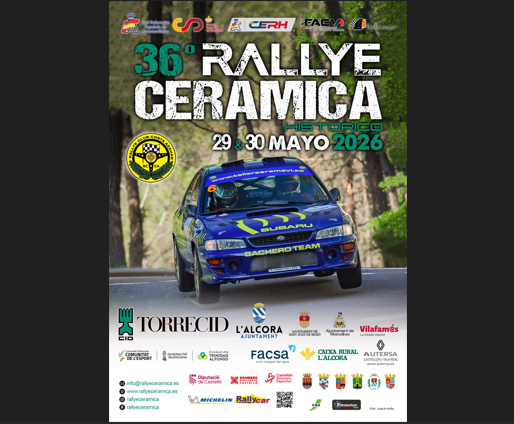 Presentado el cartel anunciador de la 36ª edición del Rallye Cerámica castellonense