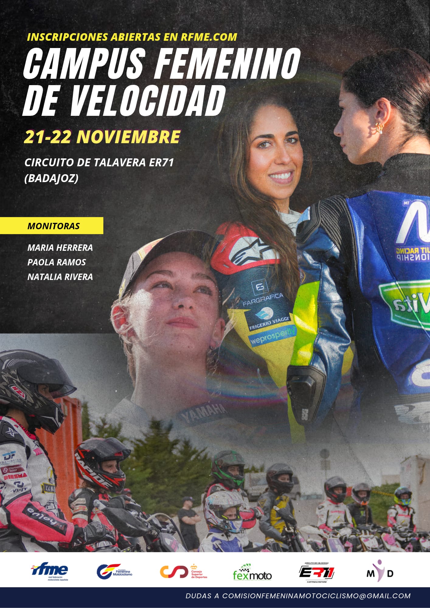 La RFME abre inscripciones para el Campus Femenino de Velocidad en Badajoz