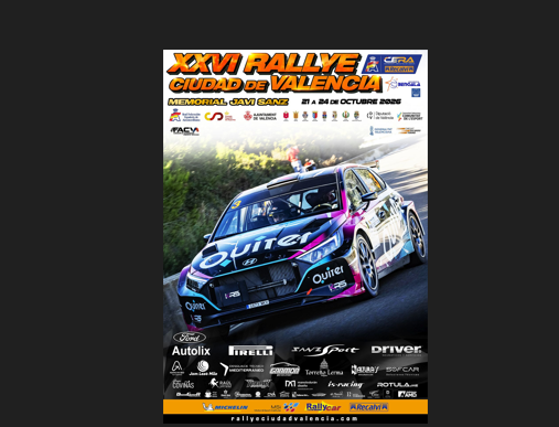 El XXVI Rallye Ciudad de Valencia (23 y 24 de octubre) presenta su cartel oficial