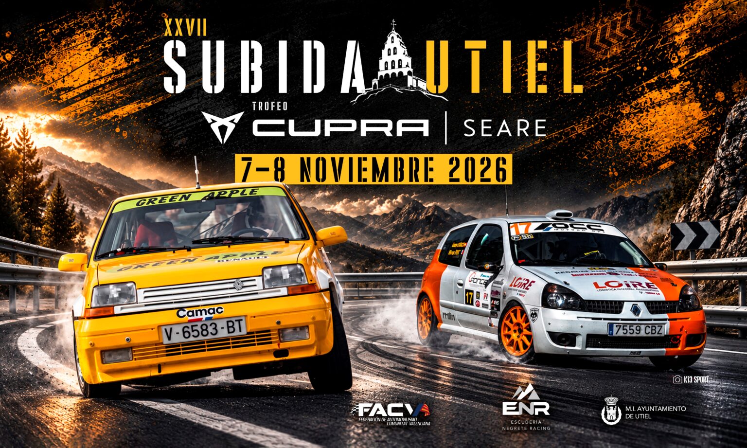 «Montaña con copiloto», novedad de la 27ª Subida Utiel (7 y 8 de noviembre)