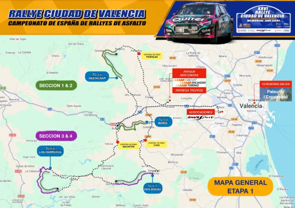 Buñol, Gestalgar, Dos Aguas y Cortes de Pallás-Los Herreros, tramos del Rallye de Valencia
